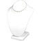 Necklace Bust Counter Display White Leather Silver Rope